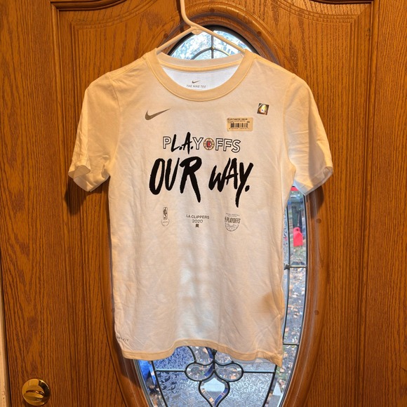 Nike Other - NIKE LA Clippers 2020 NBA Playoffs Our Way T Shirt Dri Fit Med Youth White NWT